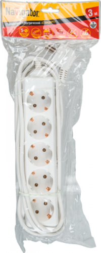 Удлинитель Navigator 71 556 NPE-S-05-500-E-3x0.75  с/з 5 гн. 5м