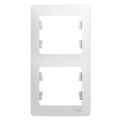 Рамка Glossa 2-ная, вертикальная, бел.