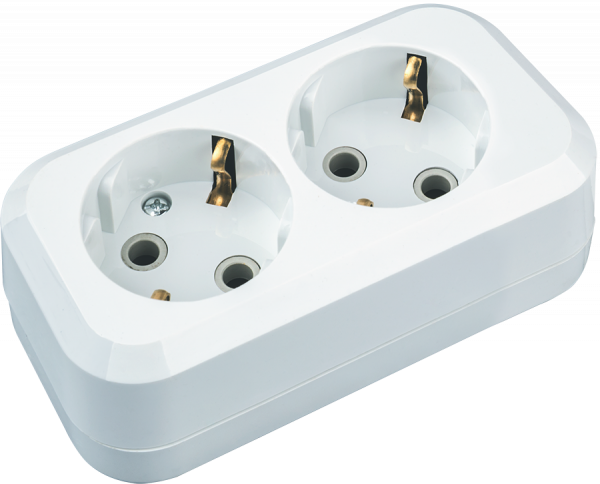 Колодка Navigator 61 582 NCA-BL01-02-E-WH 2гн с/з АБС пластик