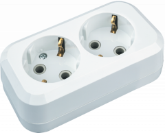 Колодка Navigator 61 582 NCA-BL01-02-E-WH 2гн с/з АБС пластик