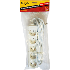 Удлинитель Navigator 94 187 NPE-S-05-500-E-3x1 с/з 5 гн. 5м