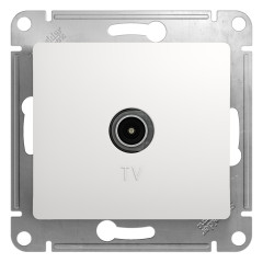 Розетка Glossa, TV одиночная 1Дб, белая (max 1440)