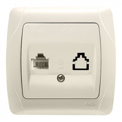 розетка компьютерная (rj45 cat5e), Carmen кремовая   (уп./12шт.)