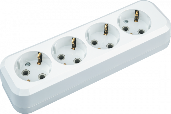 Колодка Navigator 61 586 NCA-BL01-04-E-WH 4гн с/з АБС пластик