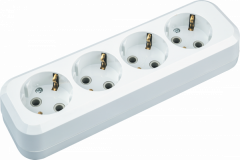 Колодка Navigator 61 586 NCA-BL01-04-E-WH 4гн с/з АБС пластик