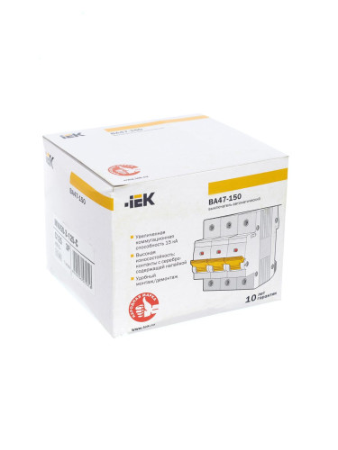 Выключатель автоматический модульный ВА47-150 3Р 125А 15кА х-ка C IEK