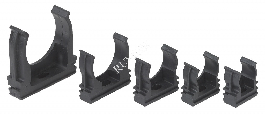 Крепеж-клипса для трубы 16мм (пластм.) черная (уп. 22х150 шт.)