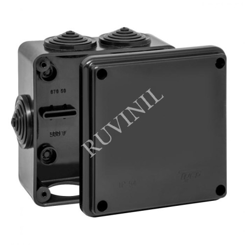 Коробка расп. для о/п, 100х100х50мм (черная) Тусо (уп. 48шт)