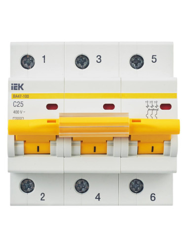 Выключатель автоматический ВА47-100 3P 25А 10кА С IEK