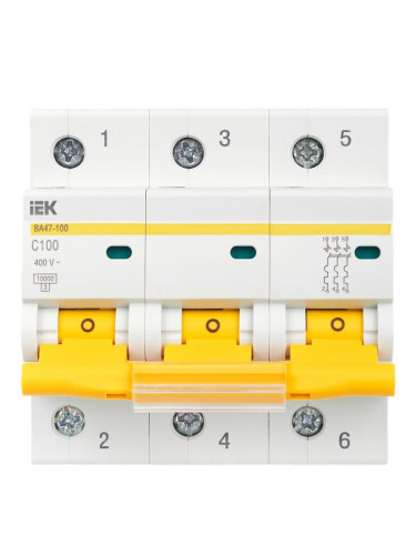 Выключатель автоматический ВА47-100 3Р 100А 10кА С IEK