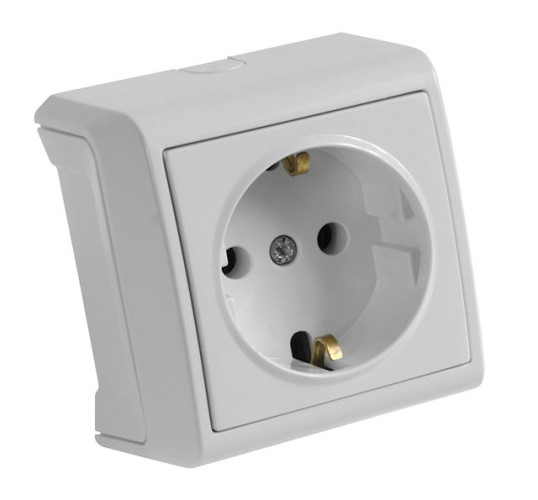 розетка 1-ная накл. Vera с з/к белая