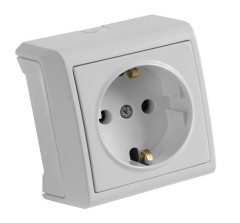 розетка 1-ная накл. Vera с з/к белая