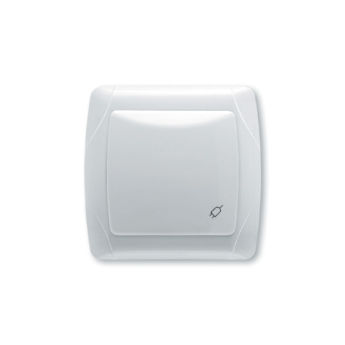 розетка 1-ная Carmen с крышкой заз. бел.