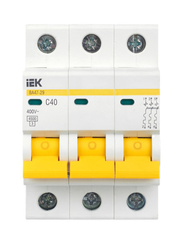 Выключатель автоматический модульный ВА47-29 3Р 40А 4,5кА х-ка С IEK