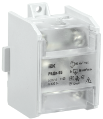 Распределительный блок проходной РБДп-95 232/100А DIN 1х95-4х6мм ИЭК