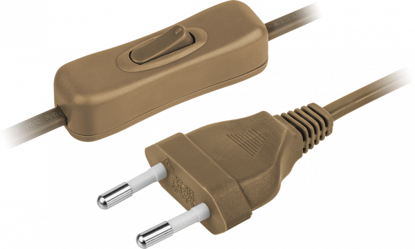 Шнур Navigator 61 721 NPS-FS-170-2x0.5-BR 1.7м с выкл. коричневый