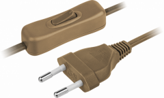 Шнур Navigator 61 721 NPS-FS-170-2x0.5-BR 1.7м с выкл. коричневый