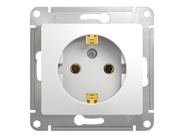 Розетка Glossa 2К+З 16А 250В~, белая (max 23040)