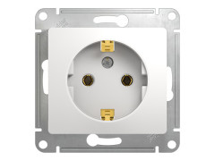 Розетка Glossa 2К+З 16А 250В~, белая (max 23040)