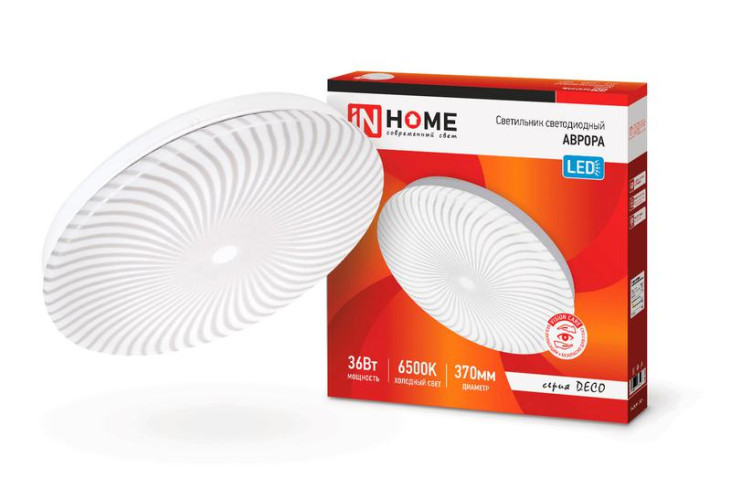 Светильник сд DECO 36Вт 6500К 2340лм 370х50мм АВРОРА IN HOME
